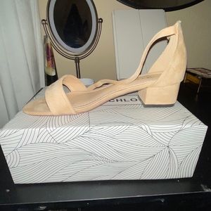 Faux suede heeled sandal